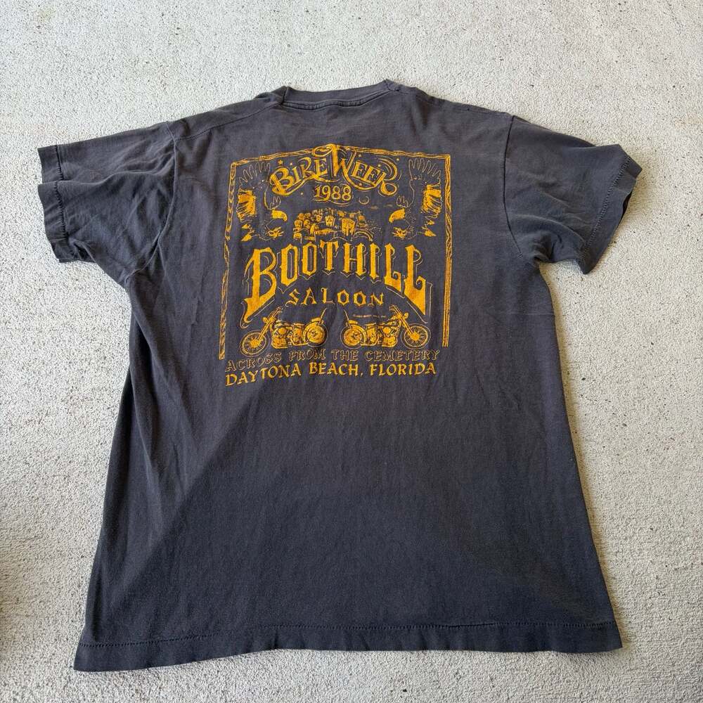 Vintage 1988 Boot Hill Saloon Daytona Bike Week Single Stitch Pocket T-Shirt